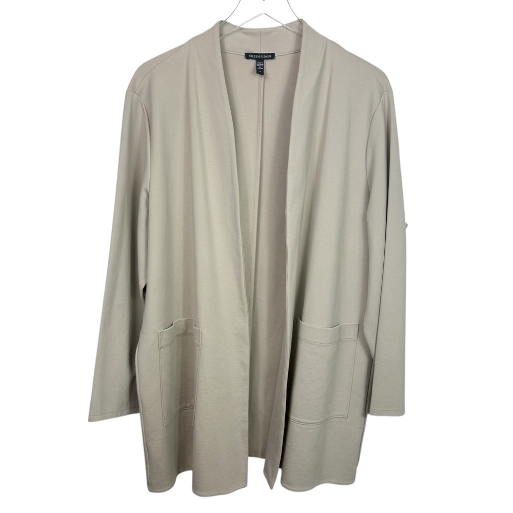 Eileen Fisher Washable Flex Ponte High Collar Jacket Cream Women's 1X - Picture 7 of 15
